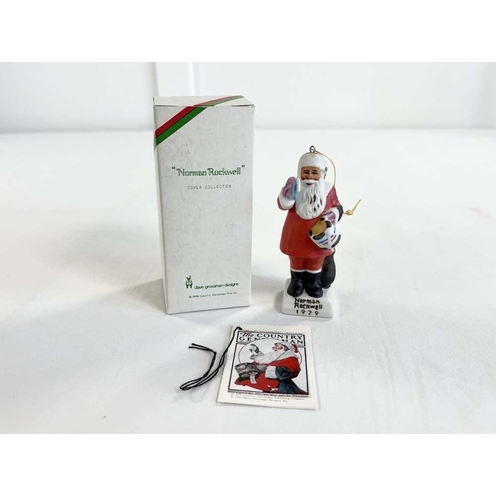 Vtg 1979 Norman Rockwell Santa Drum For Tommy Christmas Ornament Grossman New